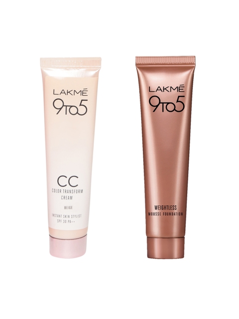 

Lakme Set of Colour Transform Cream & Mousse Foundation, Beige