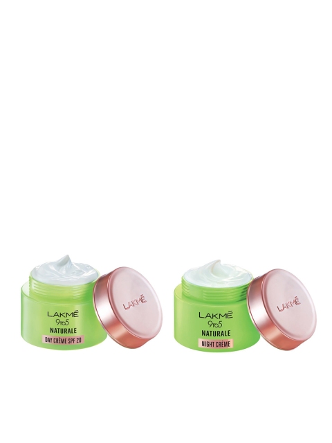 

Lakme Set of 2 Naturale Night Creme With Pure Aloe Vera & 9 to 5 Naturale SPF 20 Day Creme, White