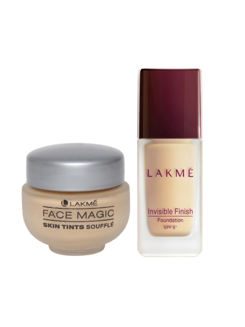 

Lakme Set of Invisible Finish 01 Foundation & Face Magic Skin Tints Marble Souffle