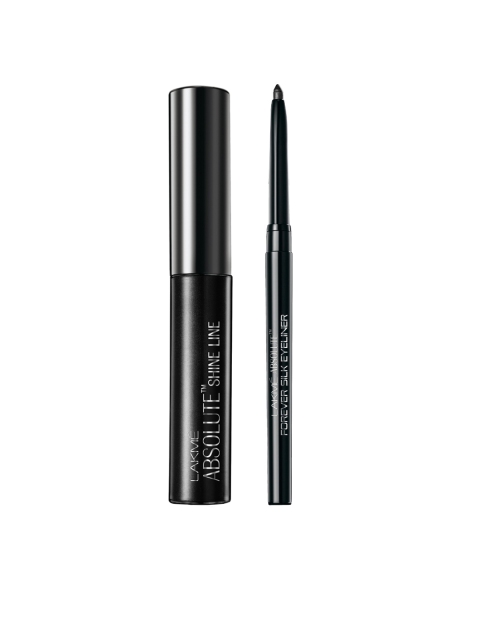 

Lakme Set of 2 Absolute Forever Silk Blacklast & Absolute Shine Line Black Eye Liners