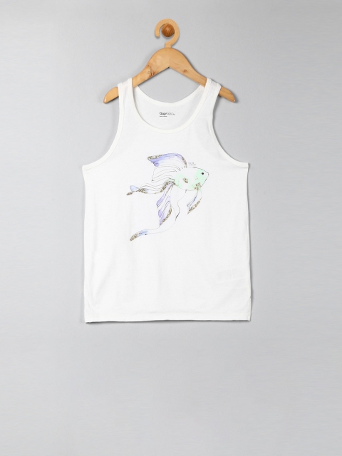 

GAP Girls Graphic Pure Cotton Top, White