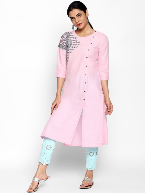 

NAARI Women Pink Solid Kurta
