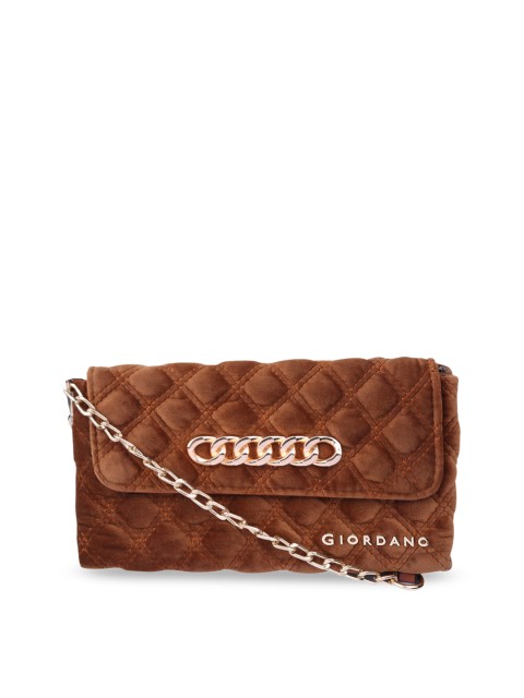 

GIORDANO Brown Self Design Sling Bag