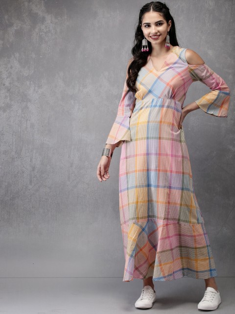 

Anouk Women Multicoloured Woven Design A-Line Maxi Dress, Multi