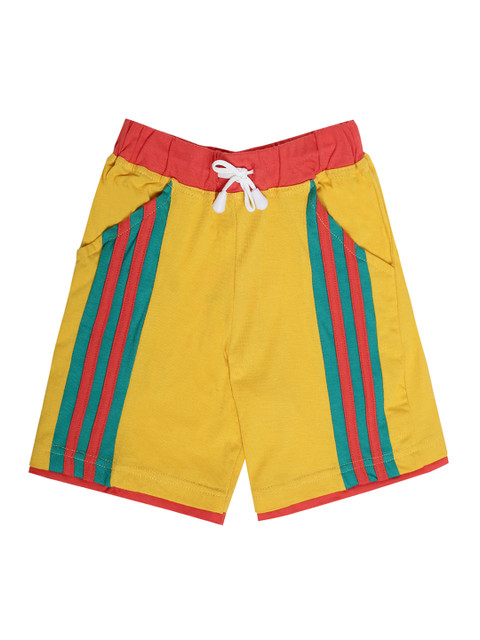 

Dollar Champion Kidswear Boys Yellow Striped Regular Fit Regular Shorts