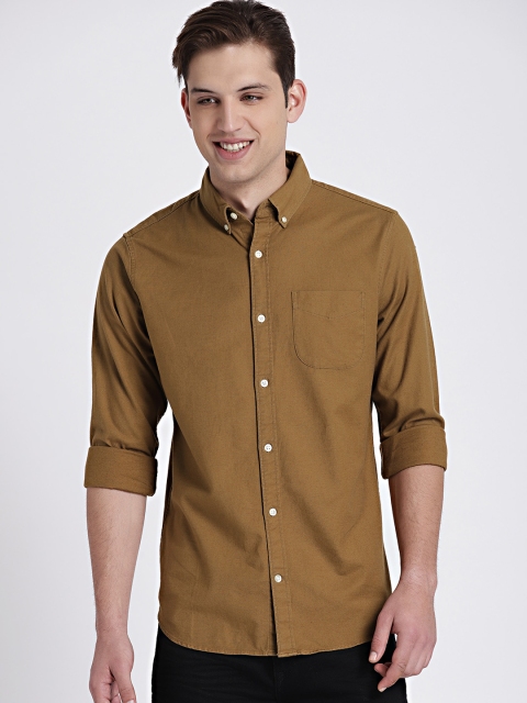 

GAP Men Camel Brown Slim Fit Solid Casual Shirt