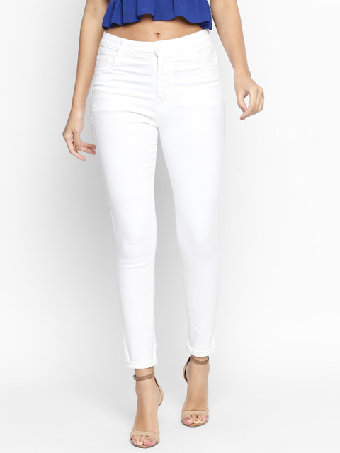 

PURPLE WATER Women White Slim Fit Low-Rise Clean Look Stretchable Jeans