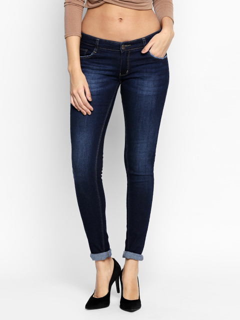 

PURPLE WATER Women Blue Slim Fit Low-Rise Clean Look Stretchable Jeans
