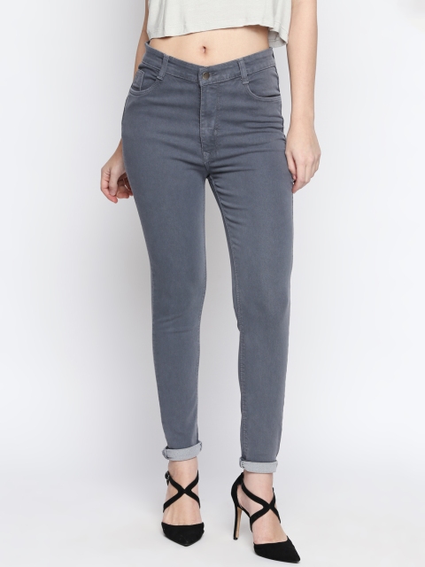 

PURPLE WATER Women Grey Slim Fit Mid-Rise Clean Look Stretchable Jeans
