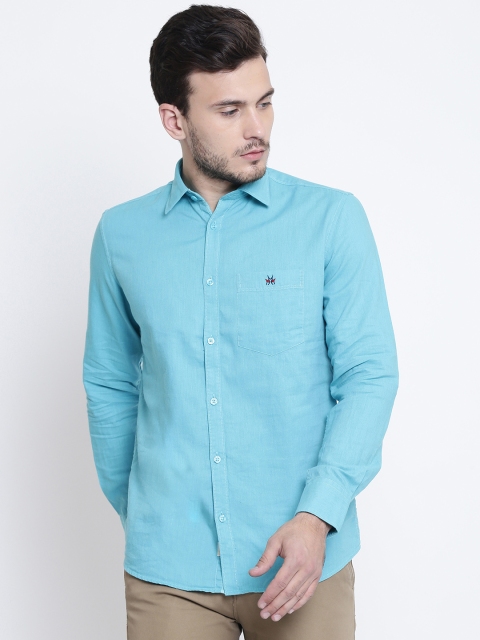 

Crimsoune Club Men Blue Standard Slim Fit Solid Casual Shirt