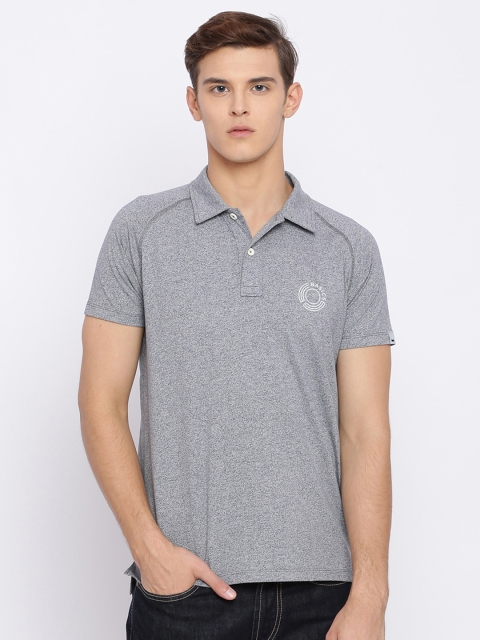 

Basics Men Grey Solid Polo Collar T-shirt