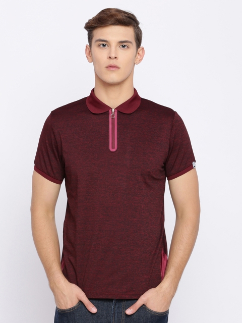 

Basics Men Maroon Solid Polo Collar T-shirt