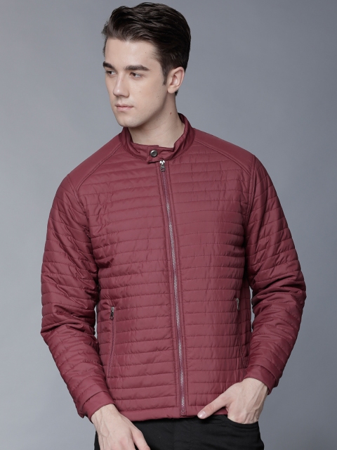 

LOCOMOTIVE Men Maroon Solid Padded Jacket