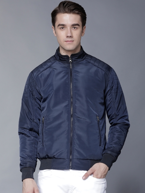 

LOCOMOTIVE Men Navy Blue Solid Bomber