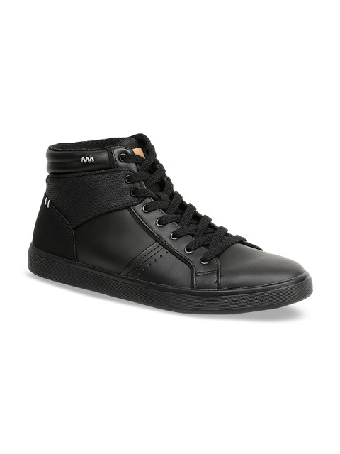 

ALDO Men Black Solid Mid-Top Sneakers