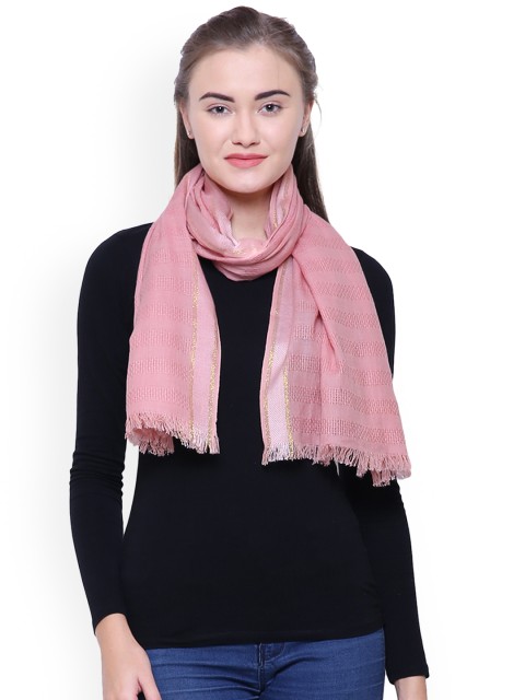 

Anekaant Pink Self Design Scarf