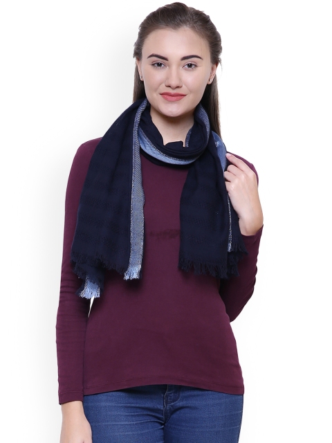 

Anekaant Navy Blue Self Design Scarf