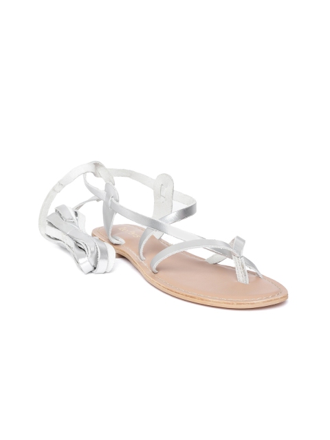

Tao Paris Women Silver-Toned Leather Gladiators
