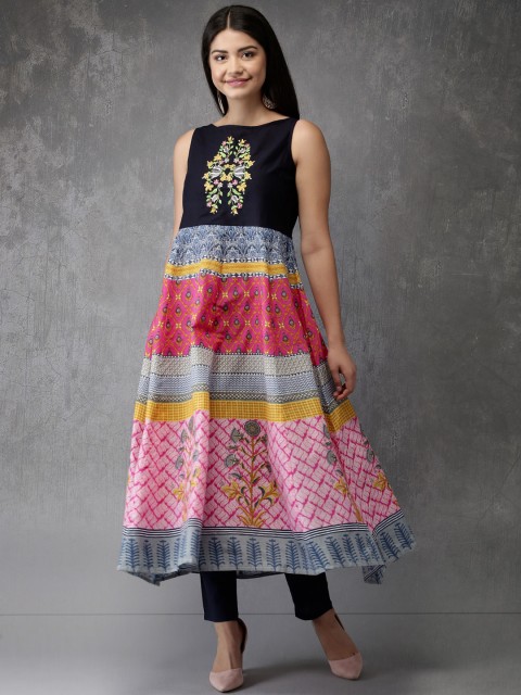 

Anouk Women Multicoloured Printed Kurta with Churidar, Multi