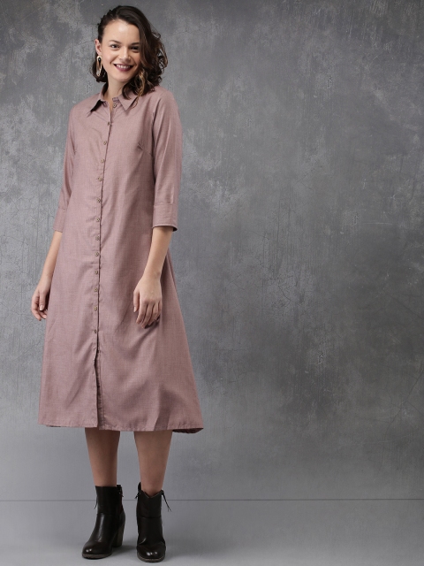 

Anouk Women Pink Solid A-Line Kurta