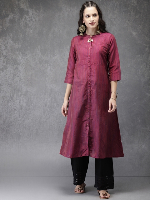 

Anouk Women Mauve Solid A-Line Kurta
