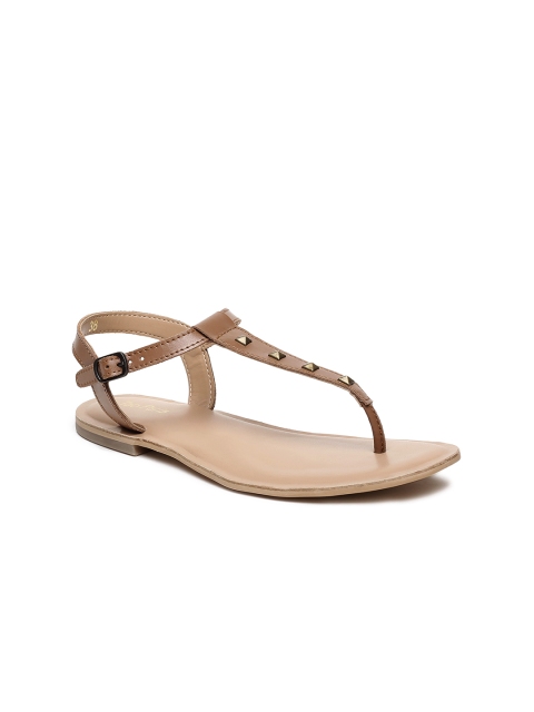

Tao Paris Women Brown Solid Leather Open Toe Leather Flats