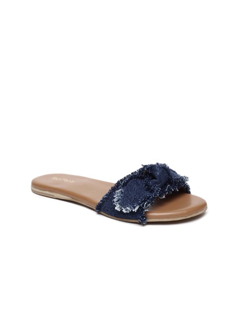 

Tao Paris Women Blue Solid Denim Open Toe Flats