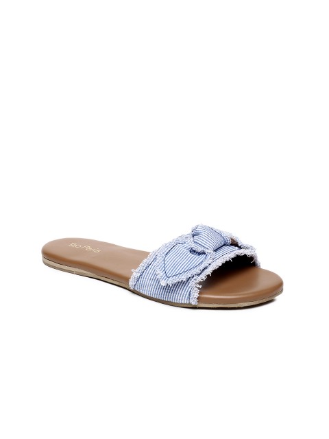 

Tao Paris Women Blue Juliana Striped Open Toe Flats