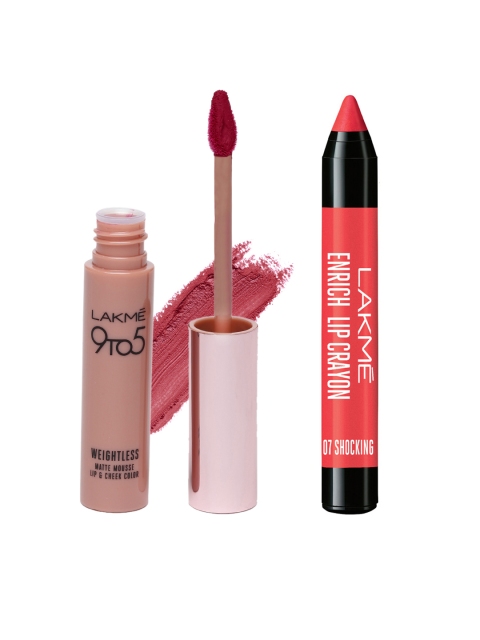 

Lakme Set of Lip Crayon & Lip & Cheek Colour Set, Pink