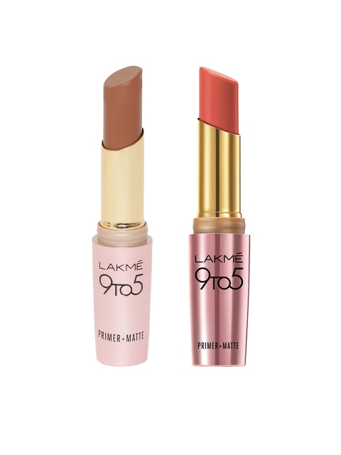 

Lakme Map Primer+Matte Lipstick & Primer+Matte Coral Date Lipstick, Pink
