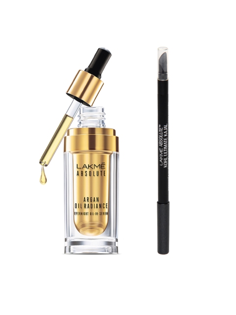 

Lakme Absolute Kohl Ultimate Black Kajal & Argan Oil Radiance Overnight Oil-in-Serum