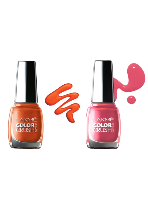 

Lakme Set of 2 Nail Polish, Orange