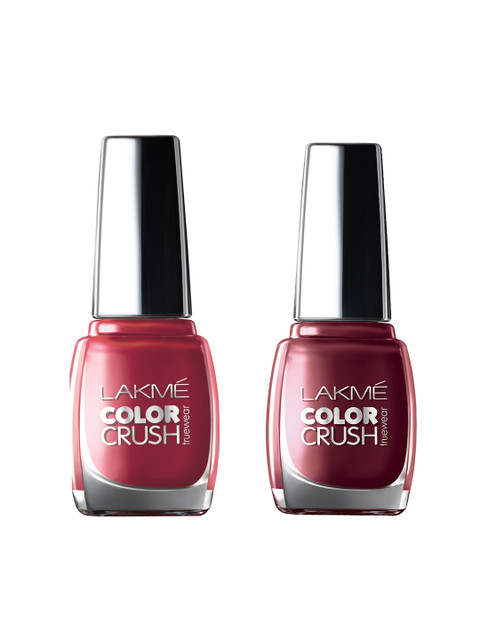 

Lakme Set of 2 True Wear Color Crush Nail Polishes, Pink