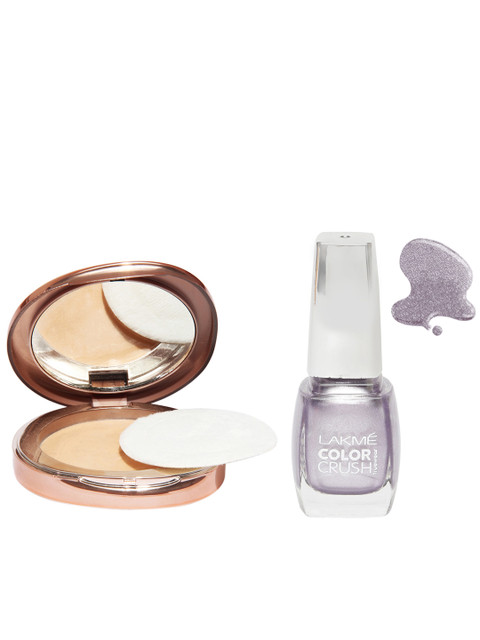 

Lakme Set Of Nail Polish & Compact, Beige