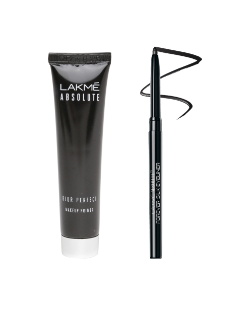 

Lakme Set of Absolute Blur Perfect Makeup Primer & Forever Silk Blacklast Eye Liner, Black
