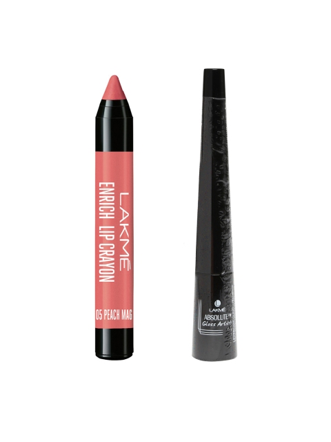 

Lakme Absolute Gloss Artist Black Eyeliner & Magnet Enrich Lip Crayon Lipstick