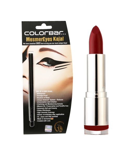 

Colorbar Set of Velvet Matte Lipstick & MesmerEyes Kajal, Maroon