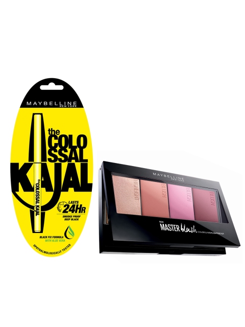 

Maybelline Black Colossal Kajal & Face Studio Master Colour & Highlight Kit, Multi