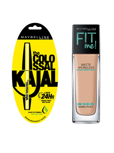 

Maybelline Black Colossal Kajal & Fit Me 130 Buff Beige Matte Poreless Foundation