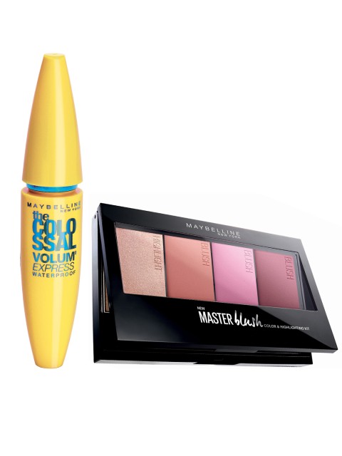 

Maybelline Black Volume Express Colossal Mascara & Face Studio Master Contour Palette, Multi