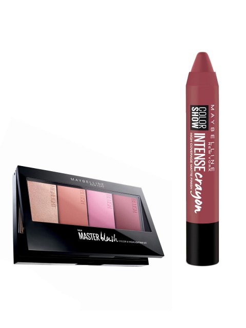 

Maybelline Face Studio Master Colour Highlight Kit & Intense Crayon Mystic Mauve Lipstick, Multi