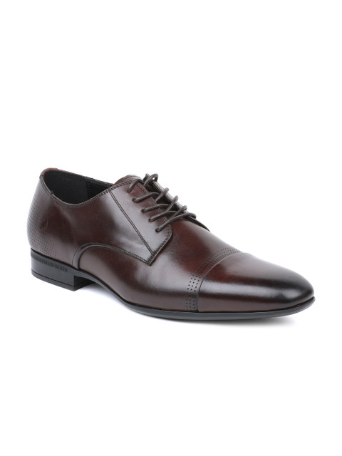 

ALDO Men Brown Solid Leather Formal Derbys