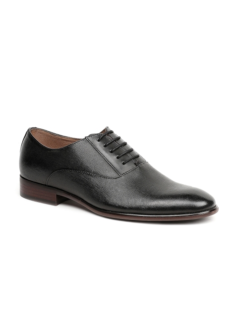 

ALDO Men Black Textured Leather Formal Derbys