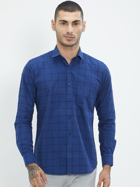 

Easies Men Blue Comfort Slim Fit Checked Casual Shirt