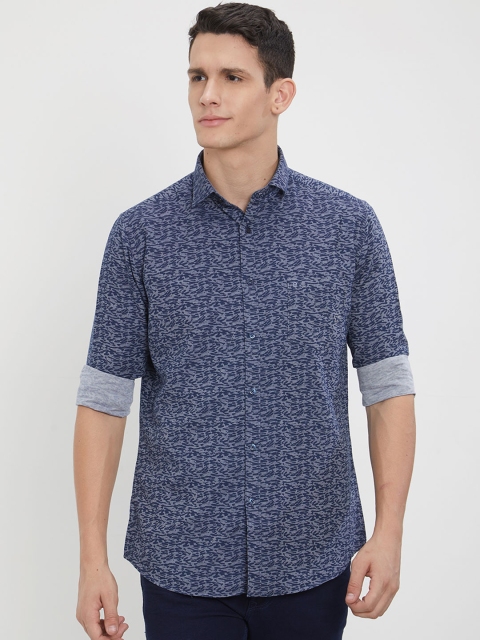 

Easies Men Blue Comfort Slim Fit Printed Casual Shirt