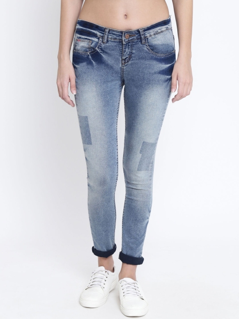 

Crimsoune Club Women Blue Super Skinny Fit Mid-Rise Mildly Distressed Jeans