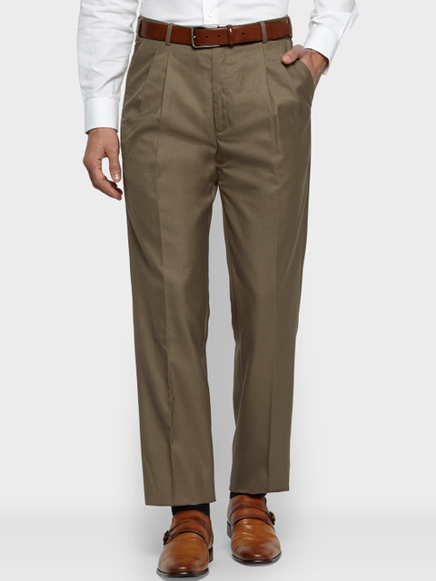 

Raymond Men Brown Regular Fit Solid Formal Trousers
