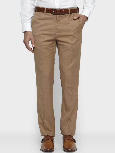 

Raymond Men Beige Regular Fit Self Design Formal Trousers