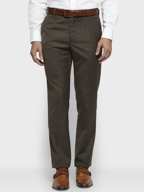 

Raymond Men Brown Regular Fit Self Design Formal Trousers