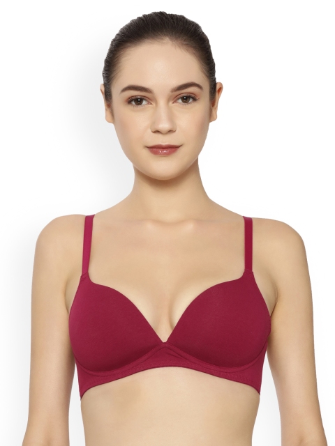 

Triumph Maroon Solid Non-Wired Lightly Padded T-shirt Bra 7613139664765